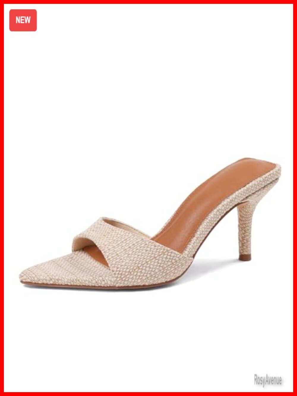 Women's Kitten Heels Mules Peep Toe Slingback Slip On Dress Sandals